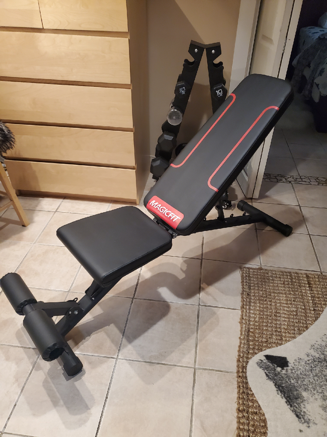 MAGICFIT Dumbbell Bench, weight capacity 550lbs