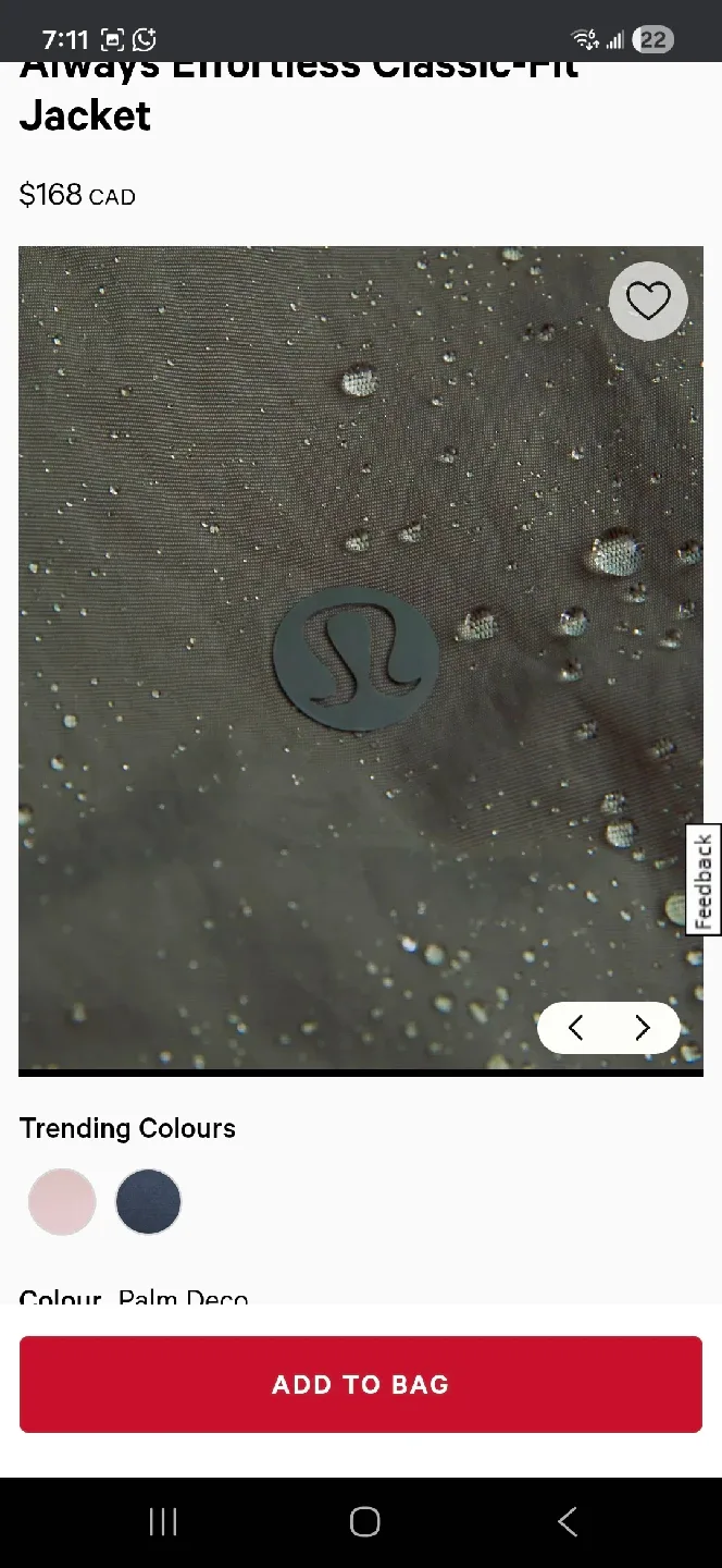 Lululemon Always Effortless Jacket - Palm Deco image indicator(3)