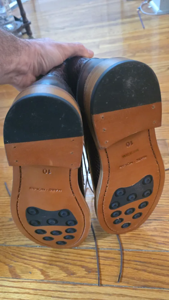 Marc Nolan Men's Brown Leather Boots Size 10 image indicator(4)