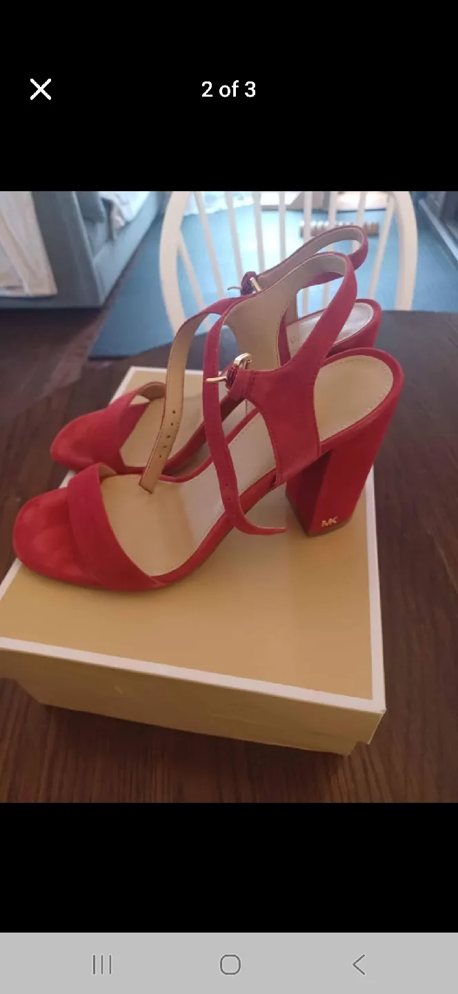 Michael Kors Red Block Heel Sandals - Size 7 image indicator(2)