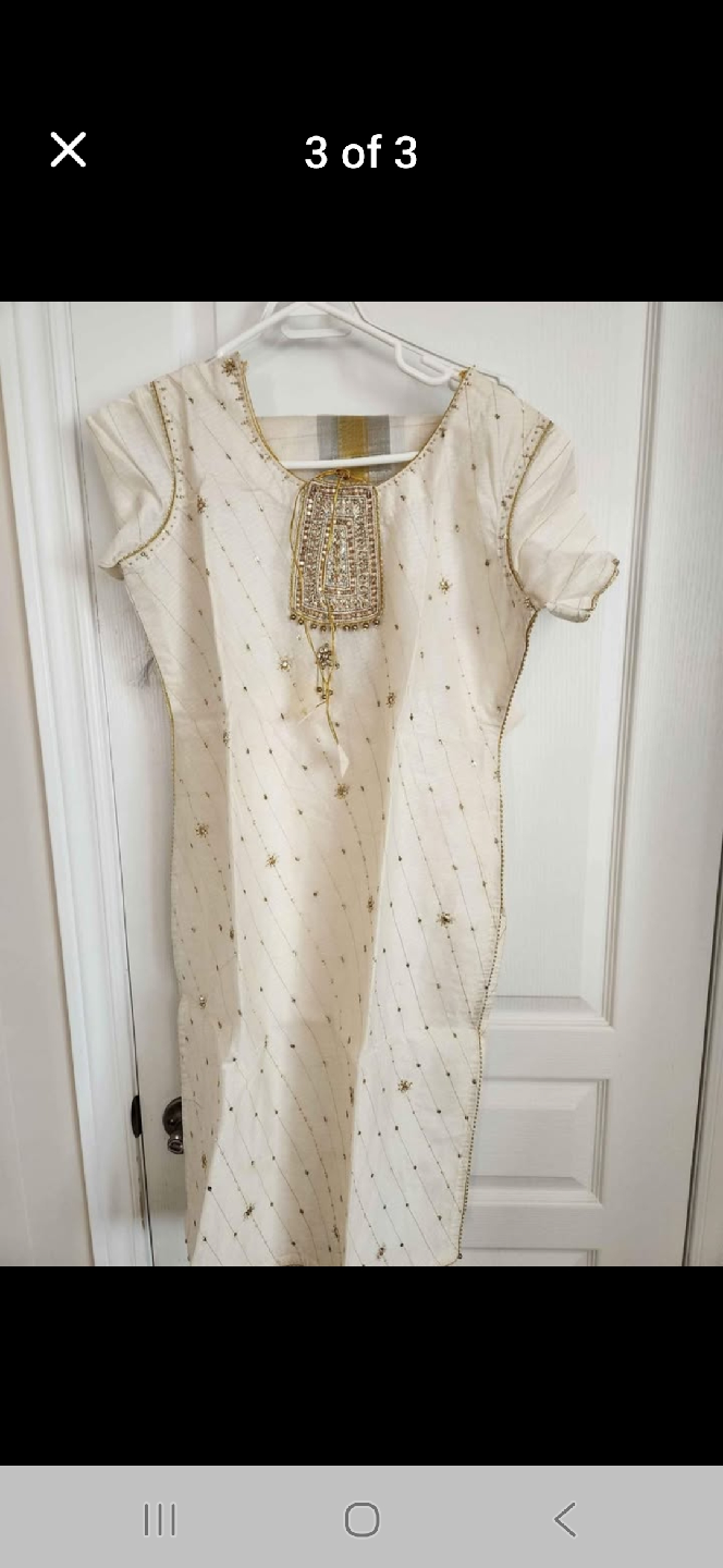 Cream Salwar Kameez Suit
