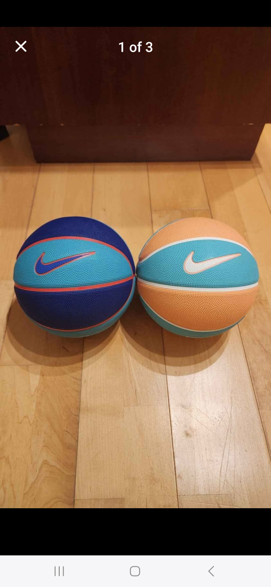 Nike Pink & Mint/ Purple & Green Skills Mini Basketballs