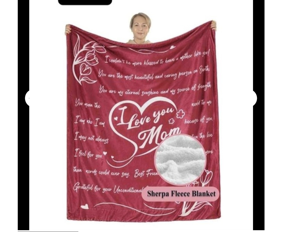 New NEWCOSPLAY I Love You Mom Blanket