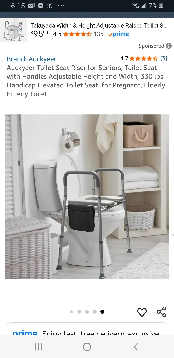 Auckyeer Toilet Seat Riser, Adjustable, 330lbs image indicator(7)