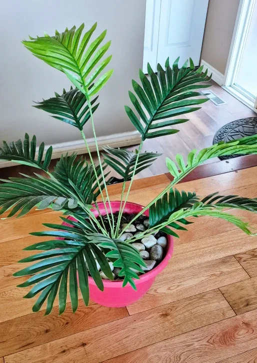 Artificial Palm Plant in Pink Pot