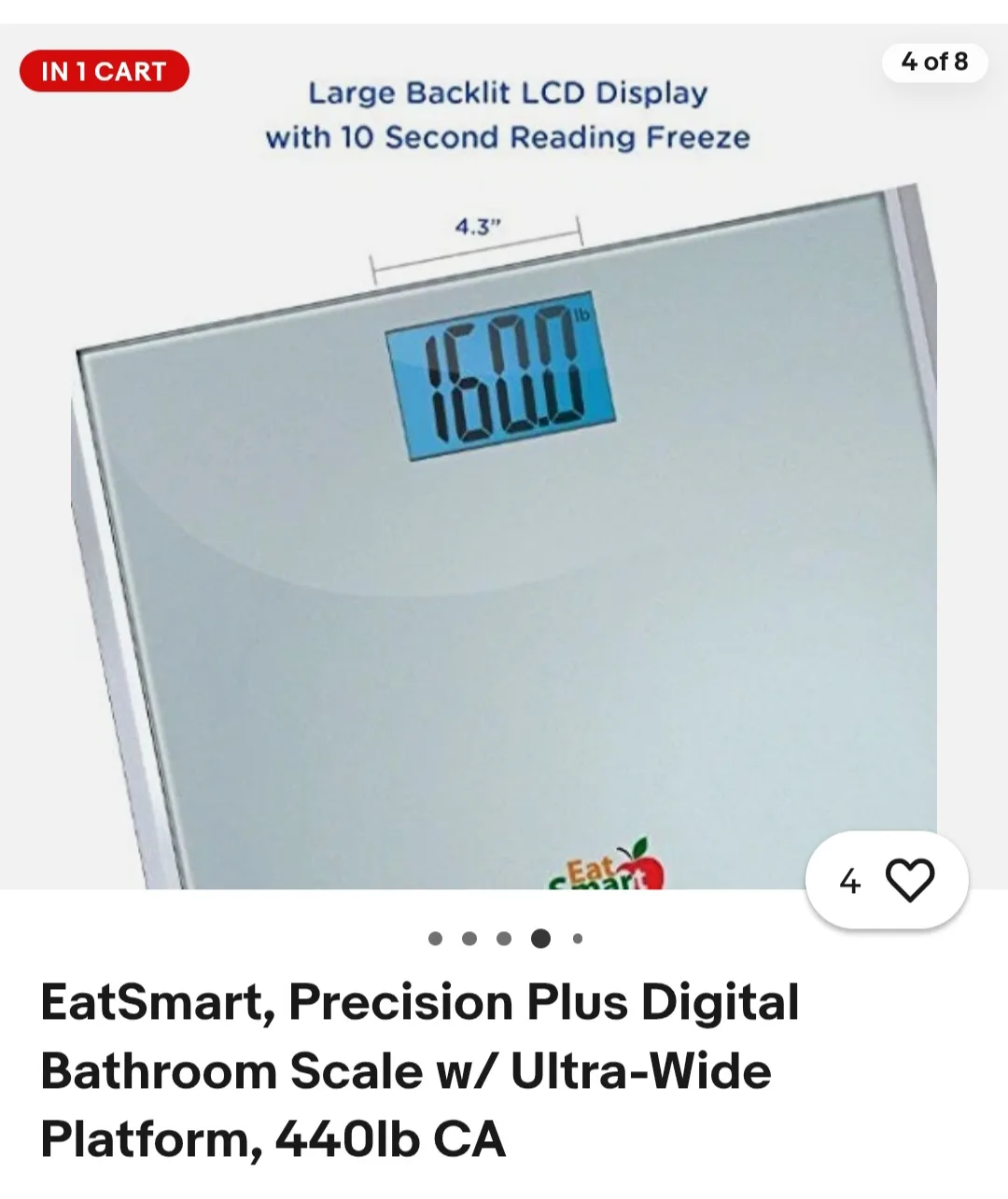 EatSmart Precision Plus Digital Bathroom Scale image indicator(4)