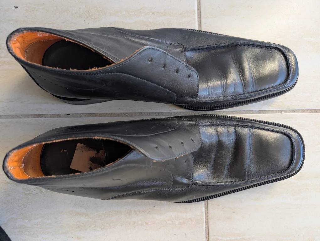 Black Leather Dress Boots - Size 46 thumbnail