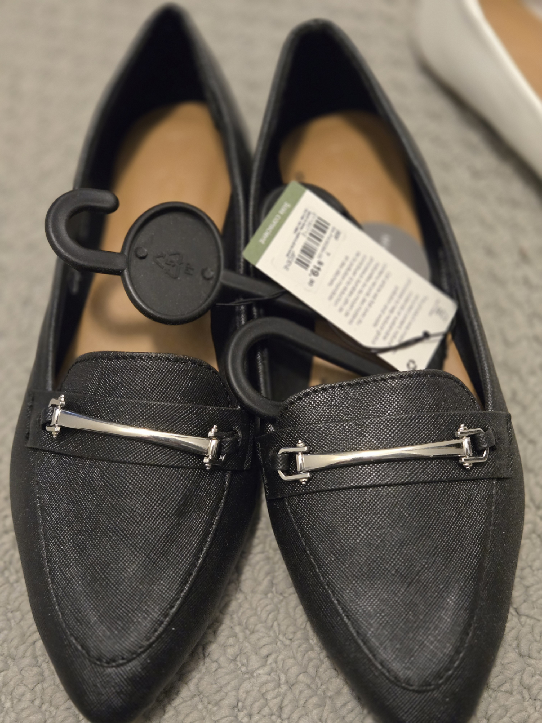 New Black Pointed Toe Flats - Size 7