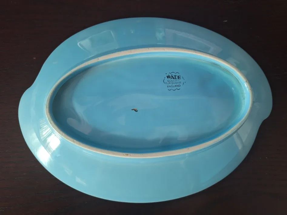 Vintage 1950s Wade Golden Turquoise England Dish image indicator(2)