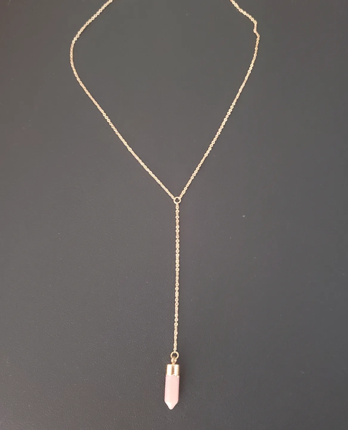 Gold Tone Y Necklace thumbnail