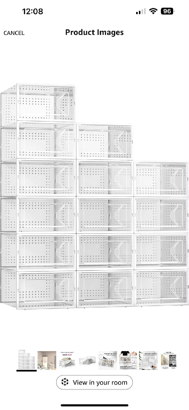 Kuject White Plastic Stackable Shoe Organizer (15)