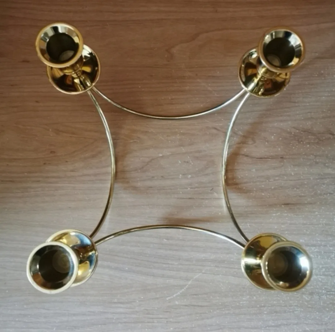 Brass Candelabra With Candle Snuffer image indicator(3)