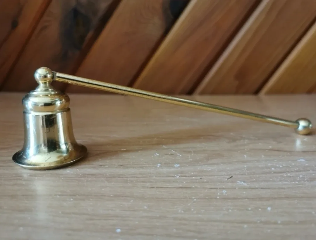 Brass Candelabra With Candle Snuffer image indicator(5)