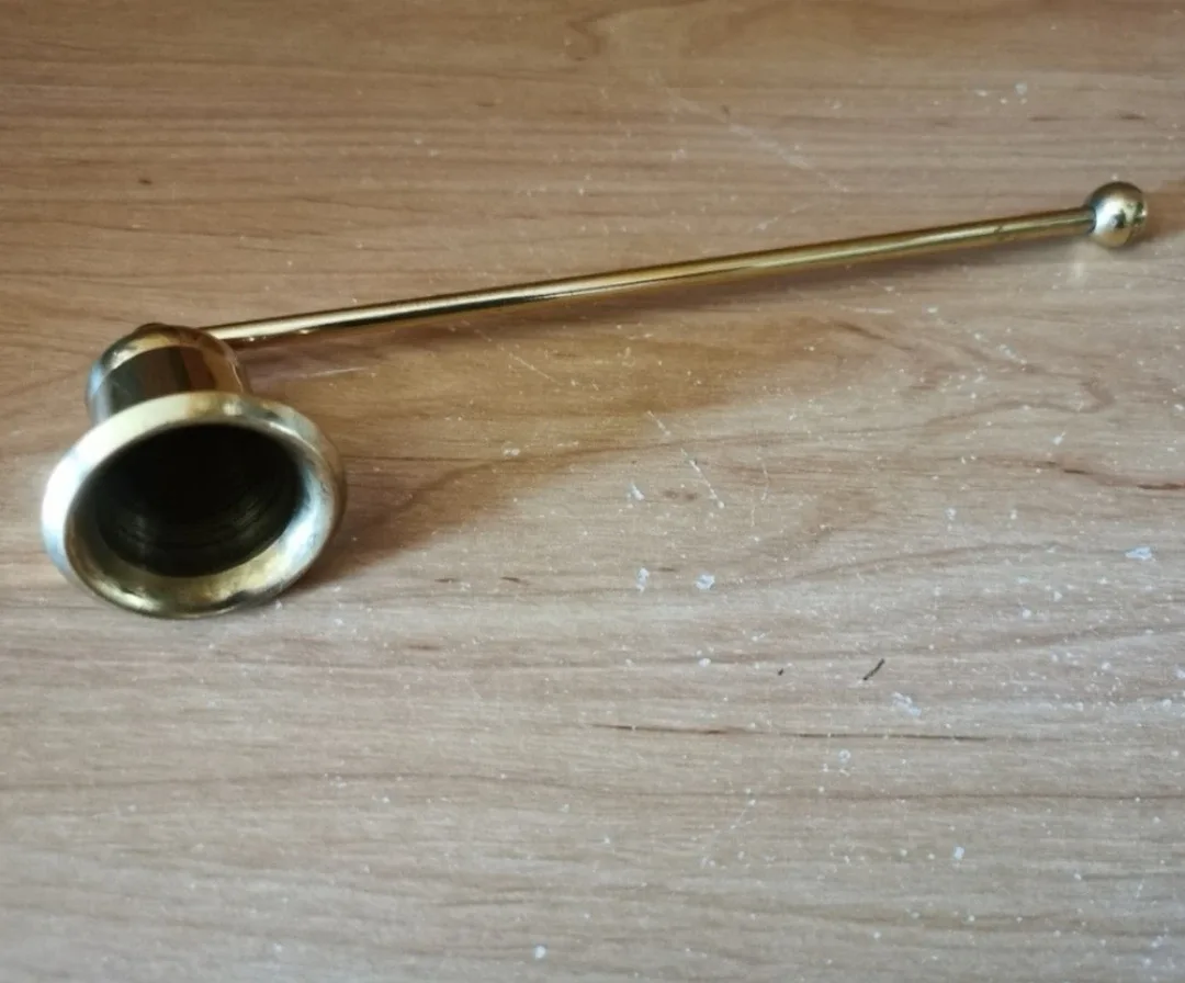 Brass Candelabra With Candle Snuffer image indicator(7)