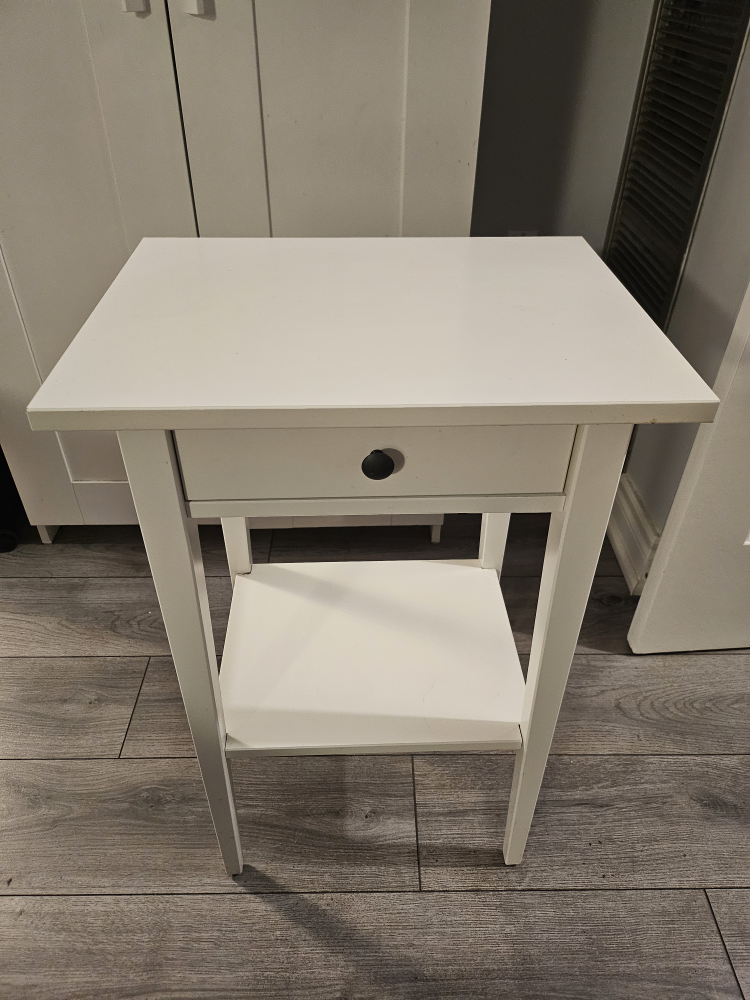 Two ikea white Bedside Table with Drawer