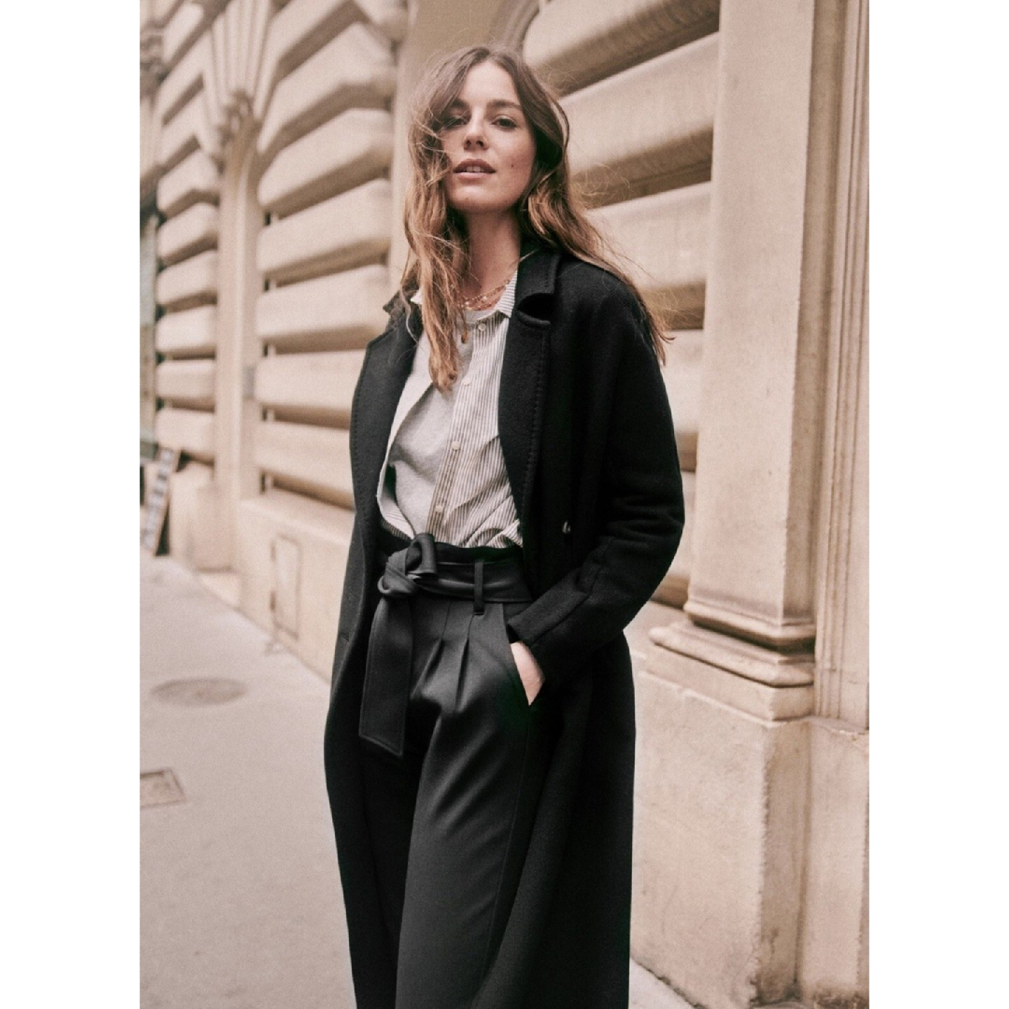 Sézane Long Black Coat - photo 5
