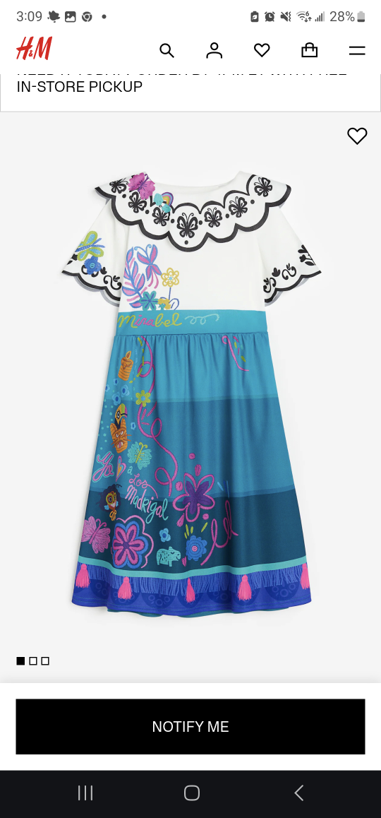 H&M Girls' Mirabel Encanto Dress Costume - Size 8-10