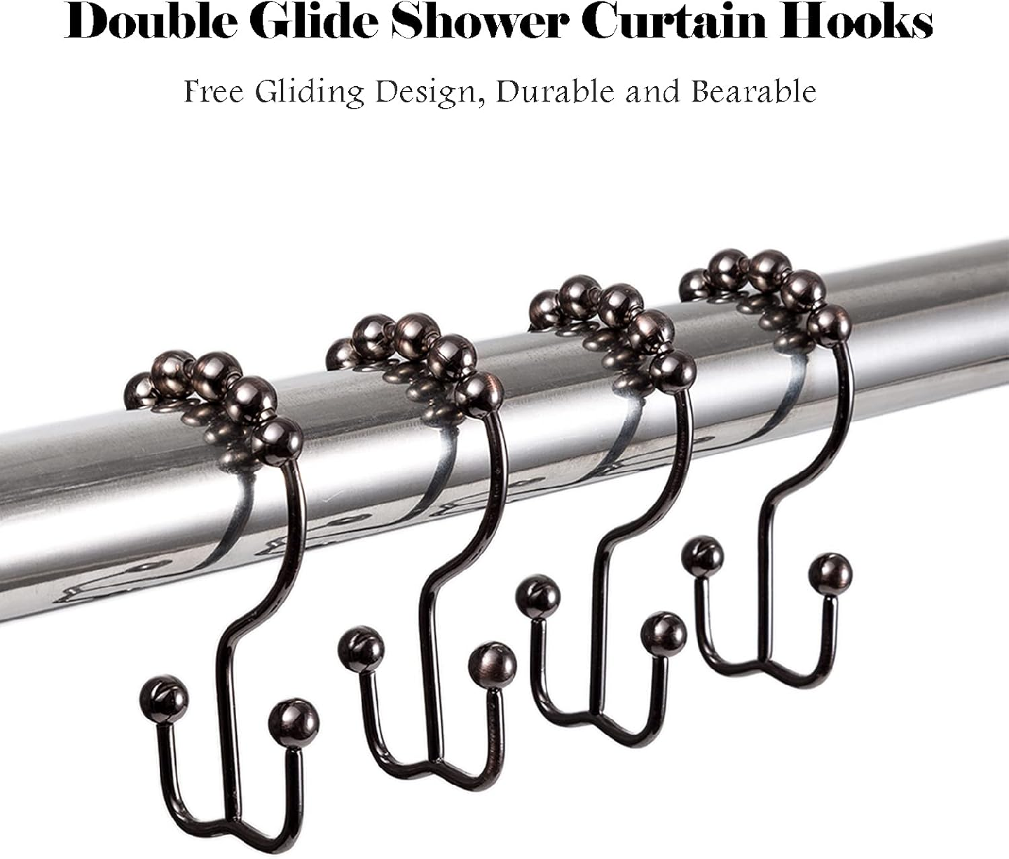 Cosfy Double Roller Shower Curtain Hooks - photo 4