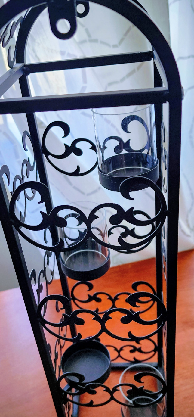 Black metal tea light holder - photo 2