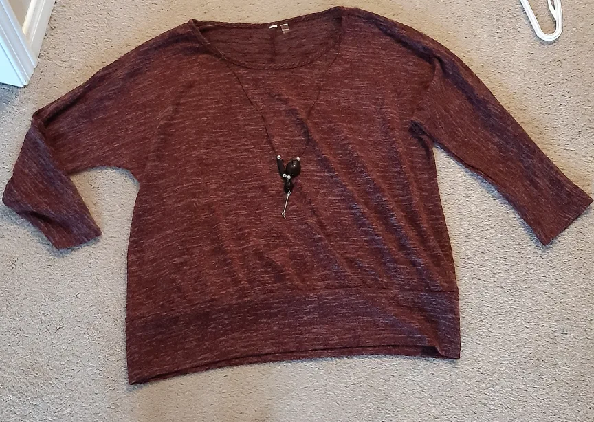 Maroon Long Sleeve Top -M🧡 image indicator(2)