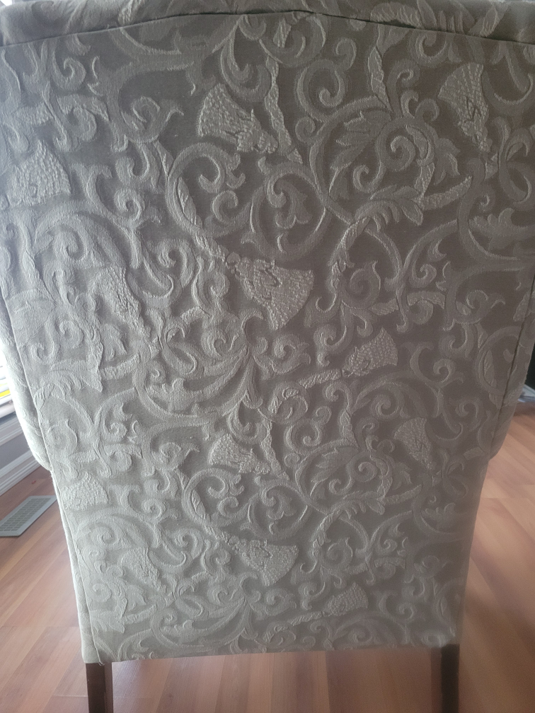 Wingback Chair - Beige Patterned Fabric - photo 5