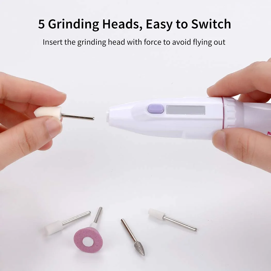 Nail Drill,Aniwon Portable Nail Drill File Kit for Acrylics image indicator(8)