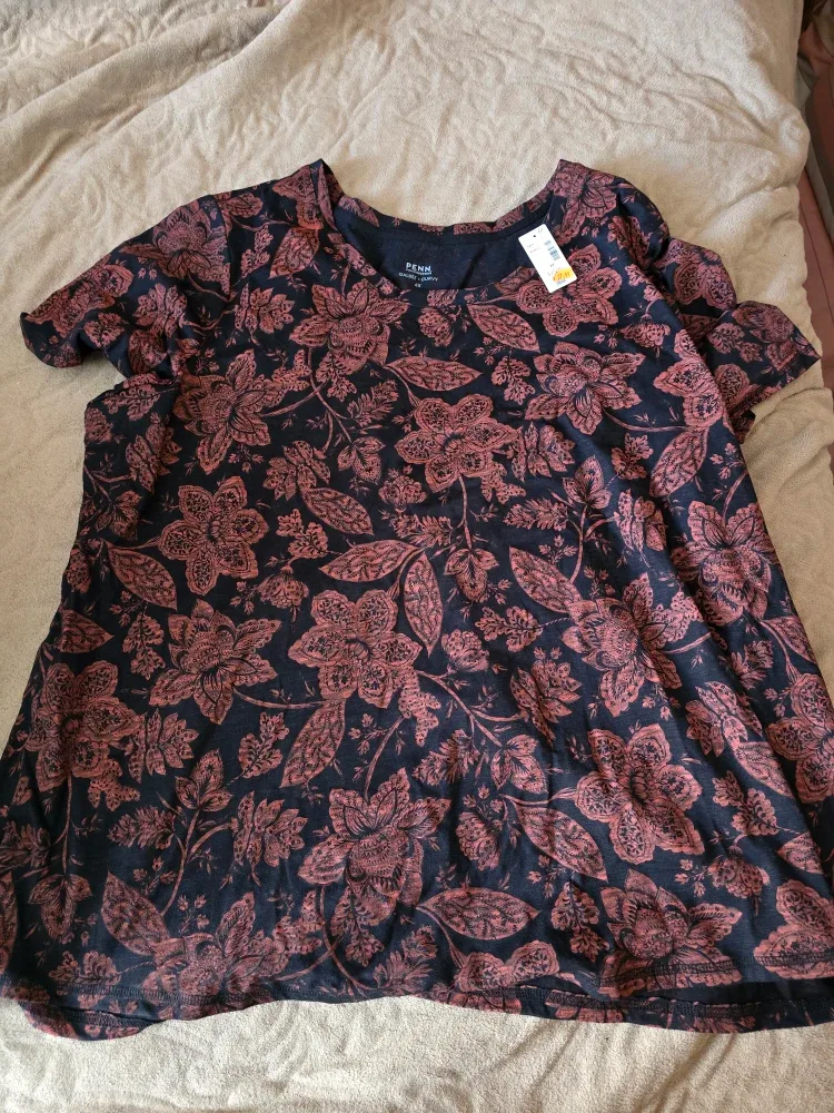 Penn Smith Size 2X Floral Print Top - New with tags! thumbnail
