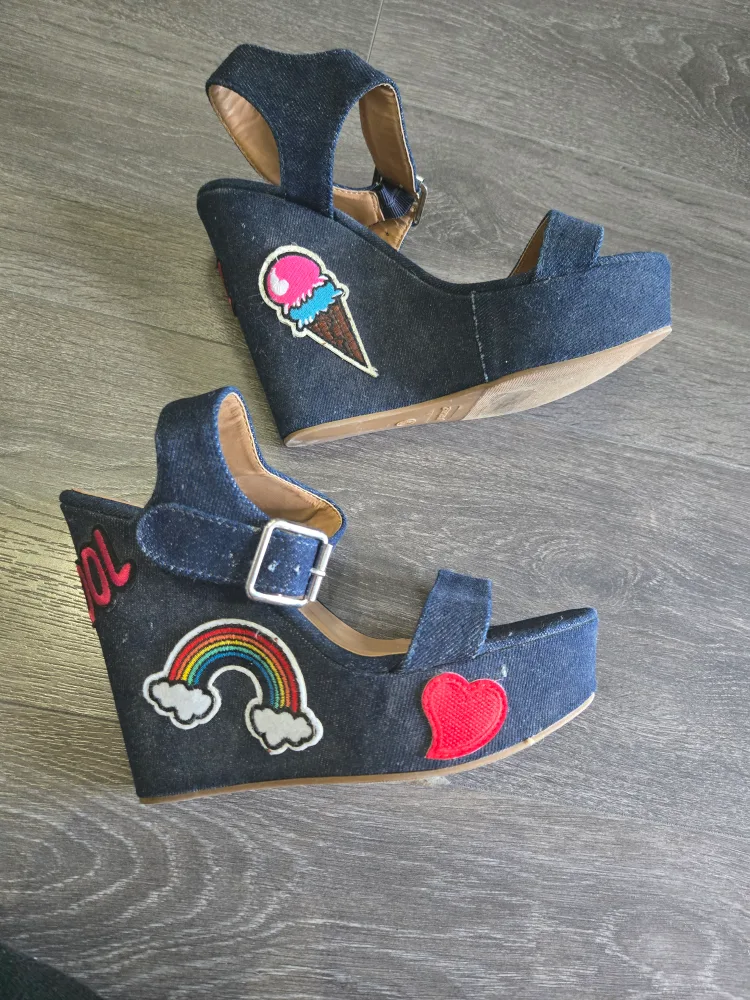 Denim Wedge Sandals - Size 7.5 image indicator(3)