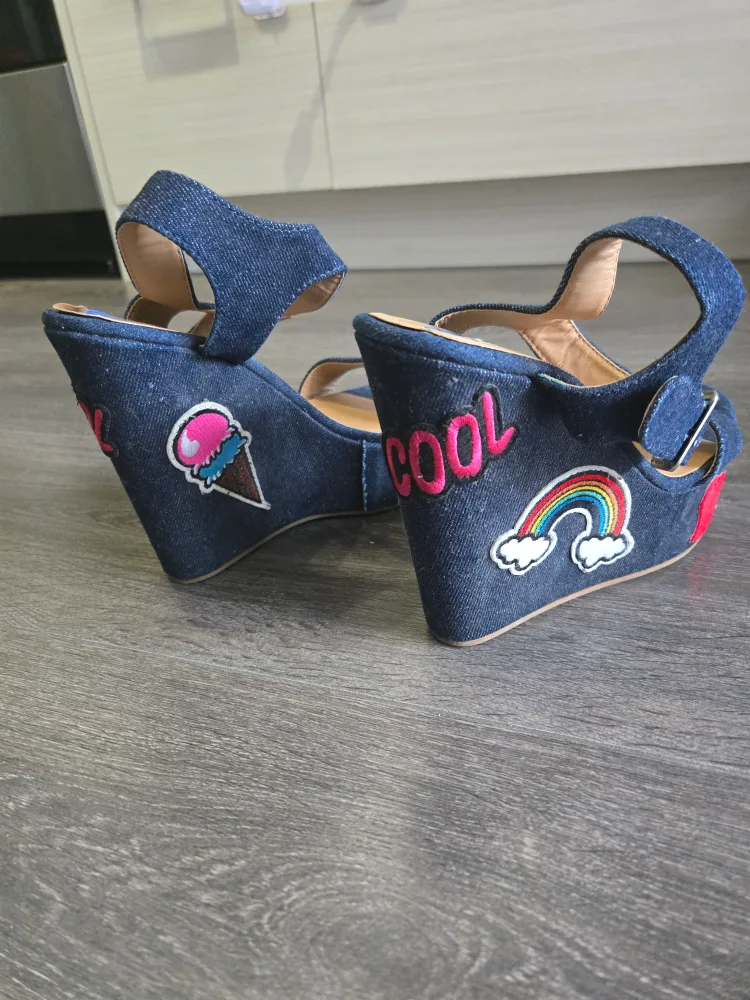 Denim Wedge Sandals - Size 7.5 image indicator(4)