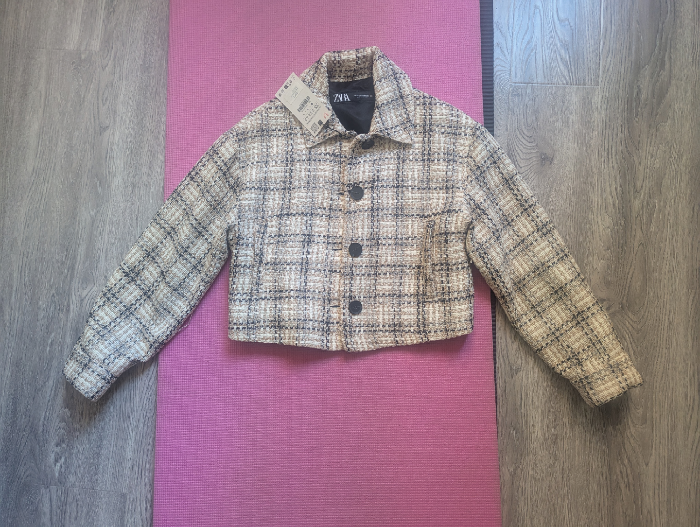 New Zara Tweed Cropped Jacket - Size XS