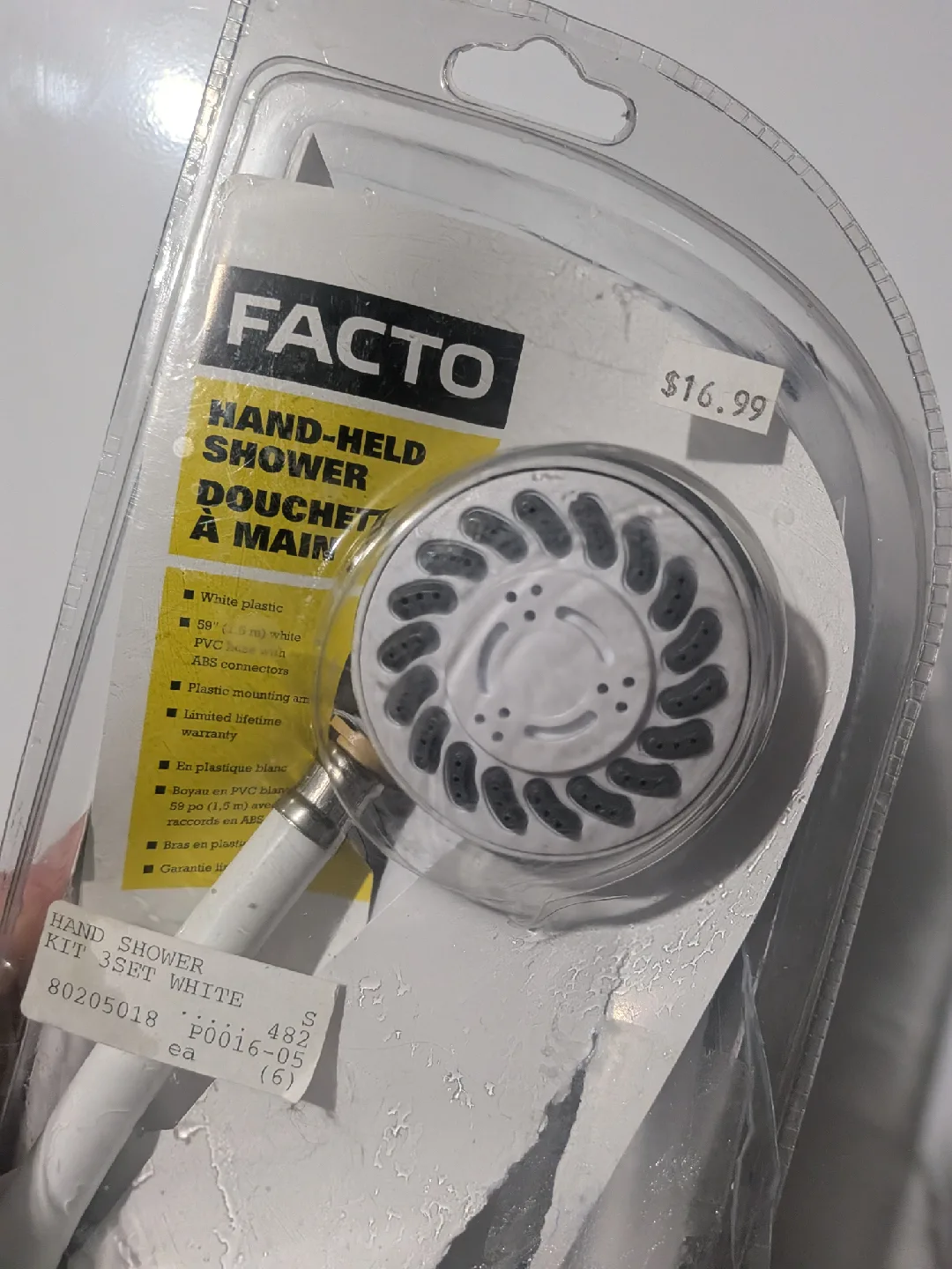 New Facto Hand-Held Shower Kit - 3 Spray Settings image indicator(2)