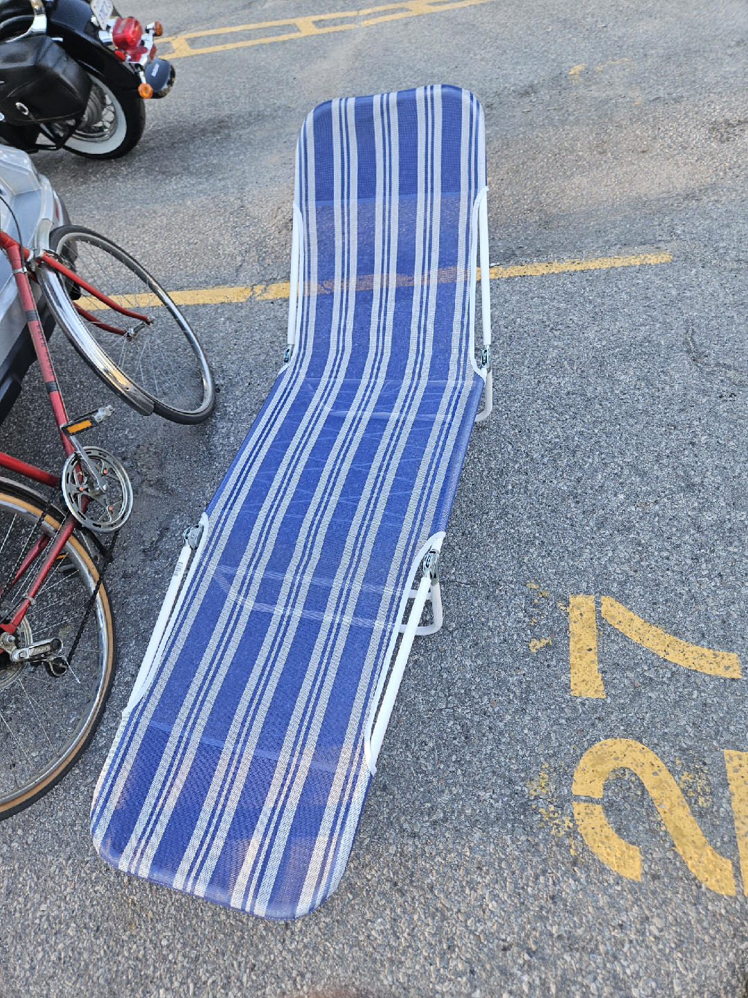 Blue & White Striped Beach Lounger