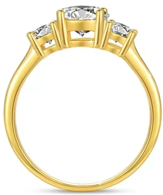 18k Gold Ring with Moissanite stones image indicator(3)