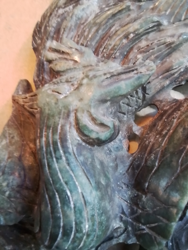 Rare Chinese Serpentine Carved Boulder - photo 4