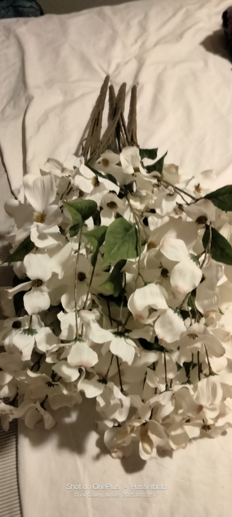 Artificial White Dogwood Flower Stems