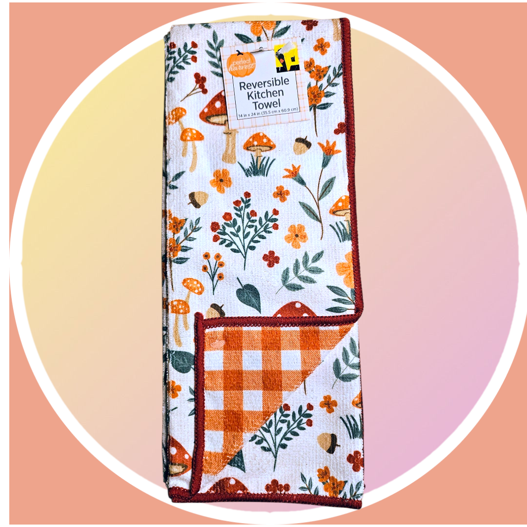 🥕 Perfect Harvest Reversible Kitchen Towel      14 in x 24 in