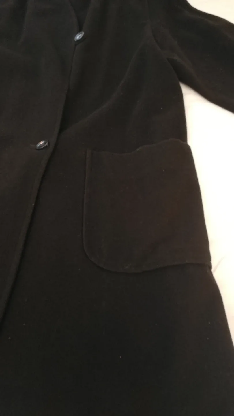 🇮🇹 Vintage Italian Black Pure Wool Coat - fits S to L image indicator(7)