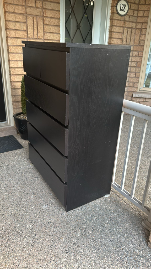 Black 6-Drawer Dresser MALM ORIGINAL - photo 2