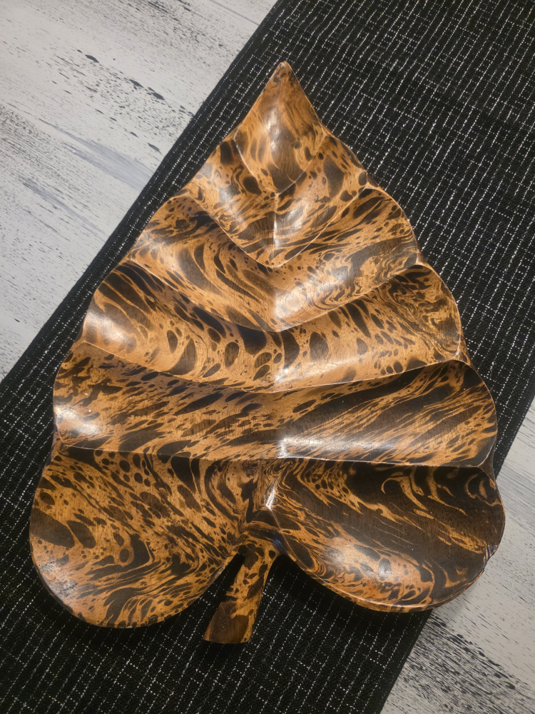 Leaf Shaped Wooden Tray