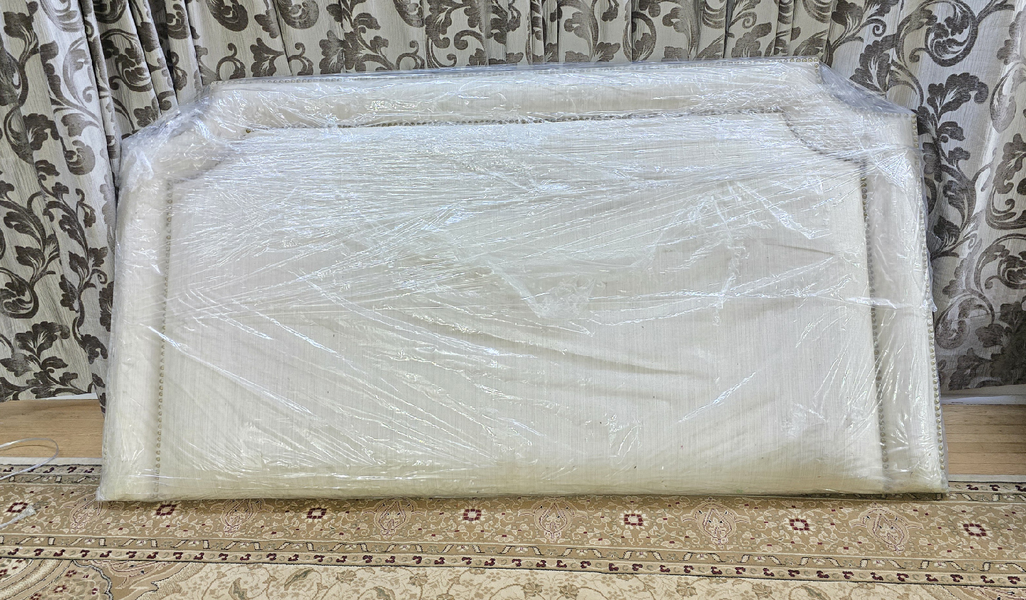 King Size Upholstered Headboard - Cream