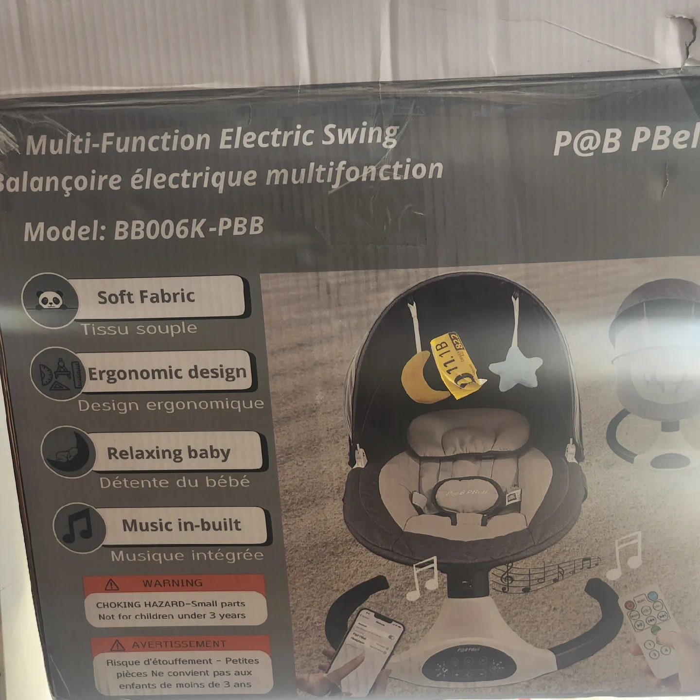 P@B PBell Multi-Function Electric Baby Swing image indicator(5)