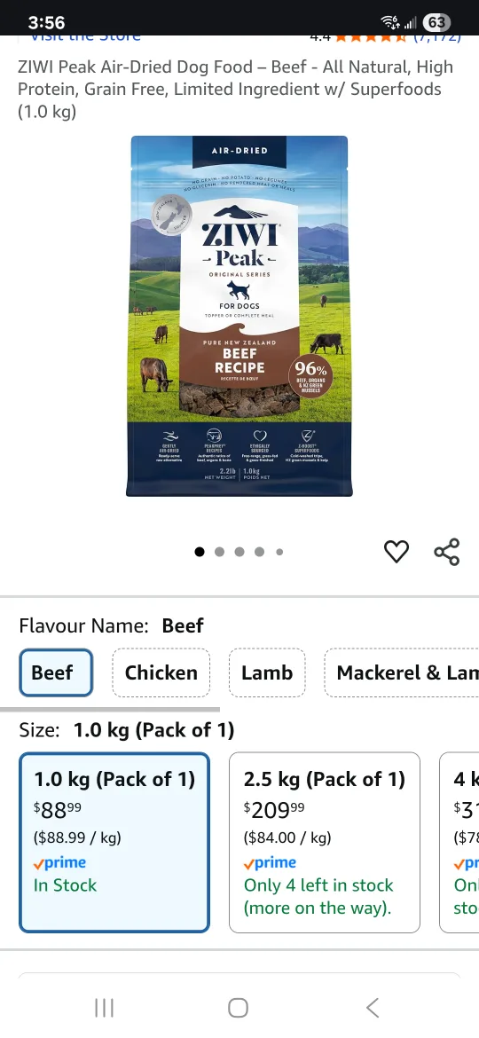 Ziwi Peak Air-Dried Dog Food - Beef Recipe 1kg image indicator(2)