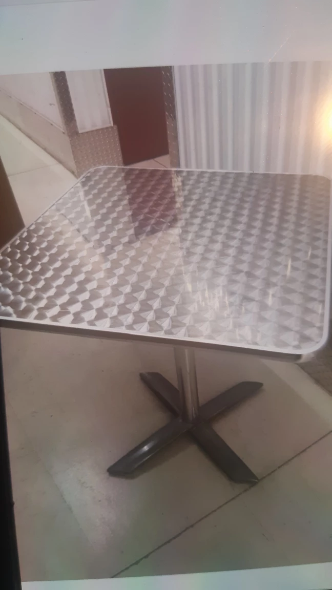 Folding silver Square Table