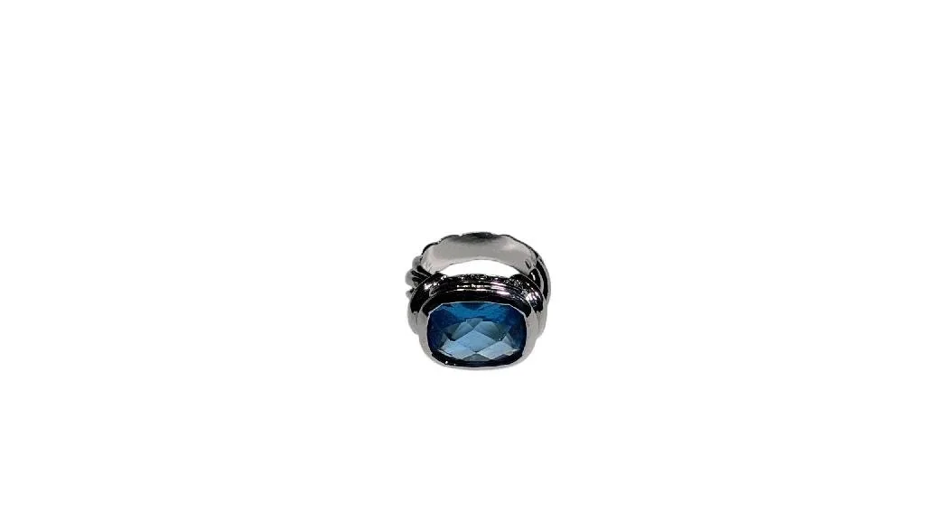 💙✨️Vintage Sea Blue Topaz-Style Statement Ring - Sterling Silver image indicator(6)
