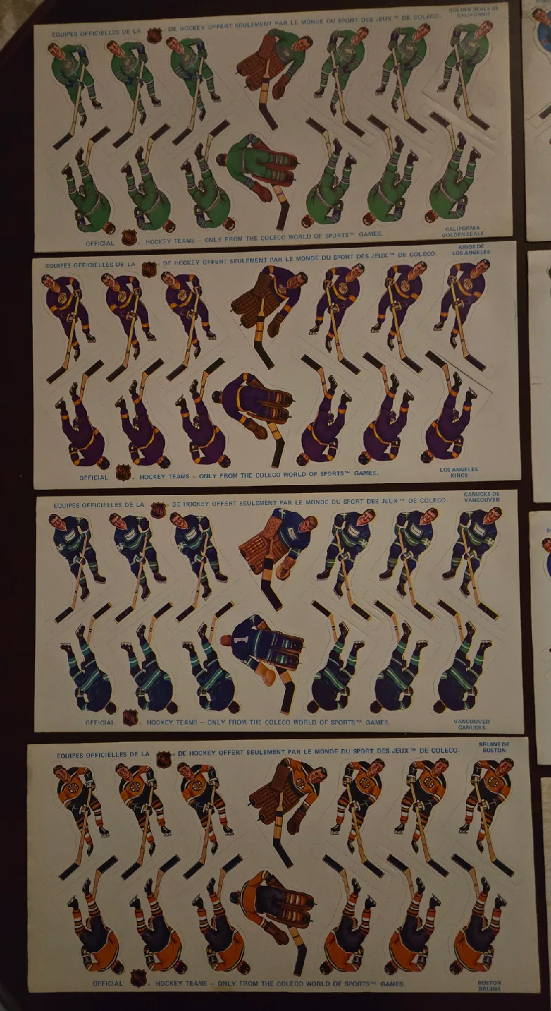 Vintage 70's Coleco Original Hockey Team Sticker Sheets image indicator(2)