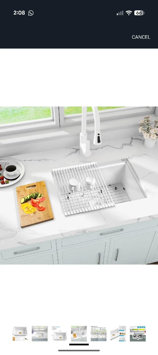 YAQUN CS6545 White Kitchen Sink image indicator(4)