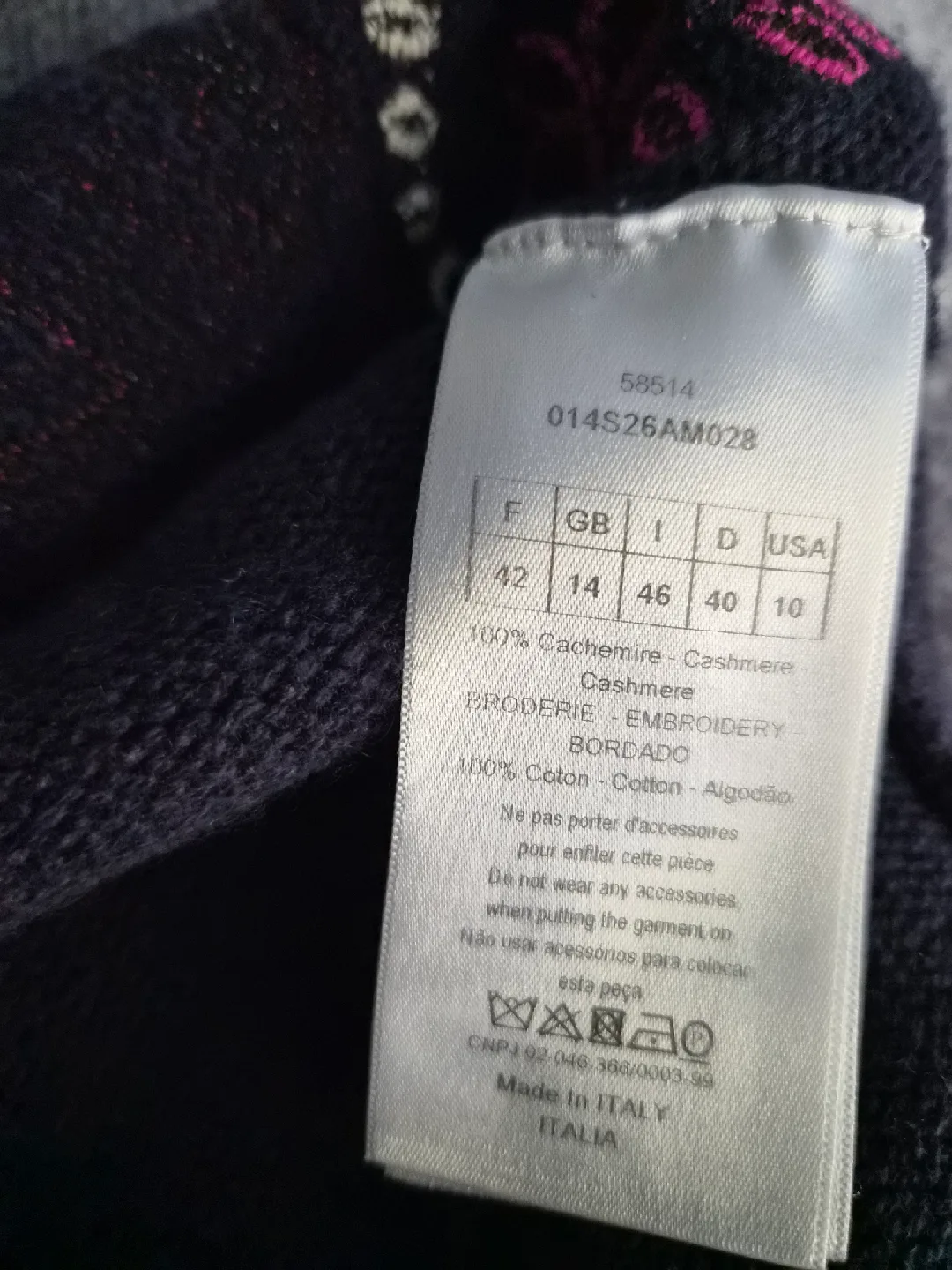 Christian Dior Cashmere Embroidered Sweater - Size USA 10 image indicator(2)