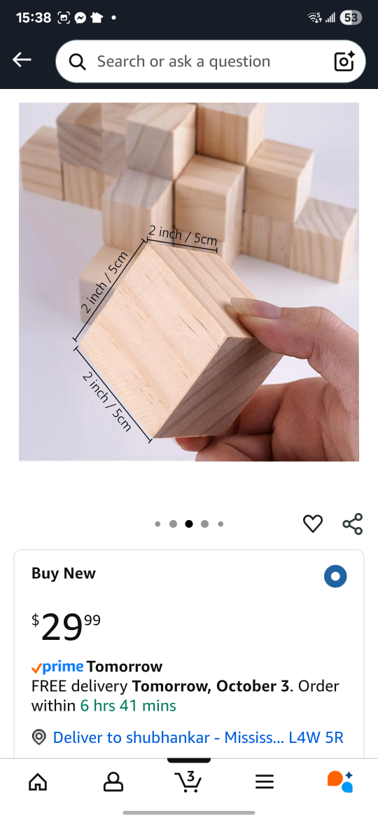 Wood Cubes - 2 inch & 3 inch - Crafts - photo 2