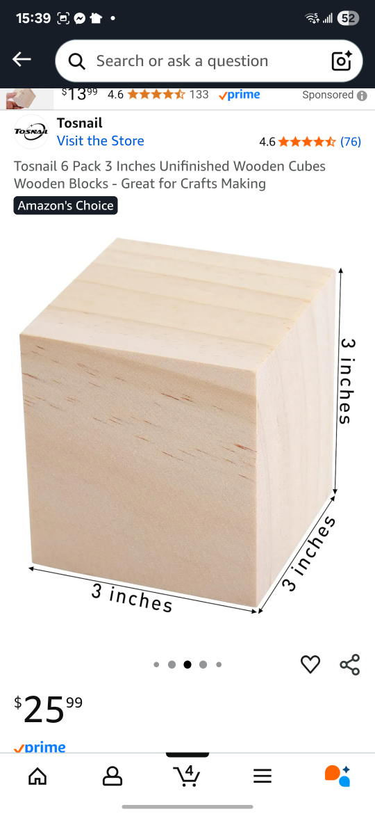 Wood Cubes - 2 inch & 3 inch - Crafts - photo 4