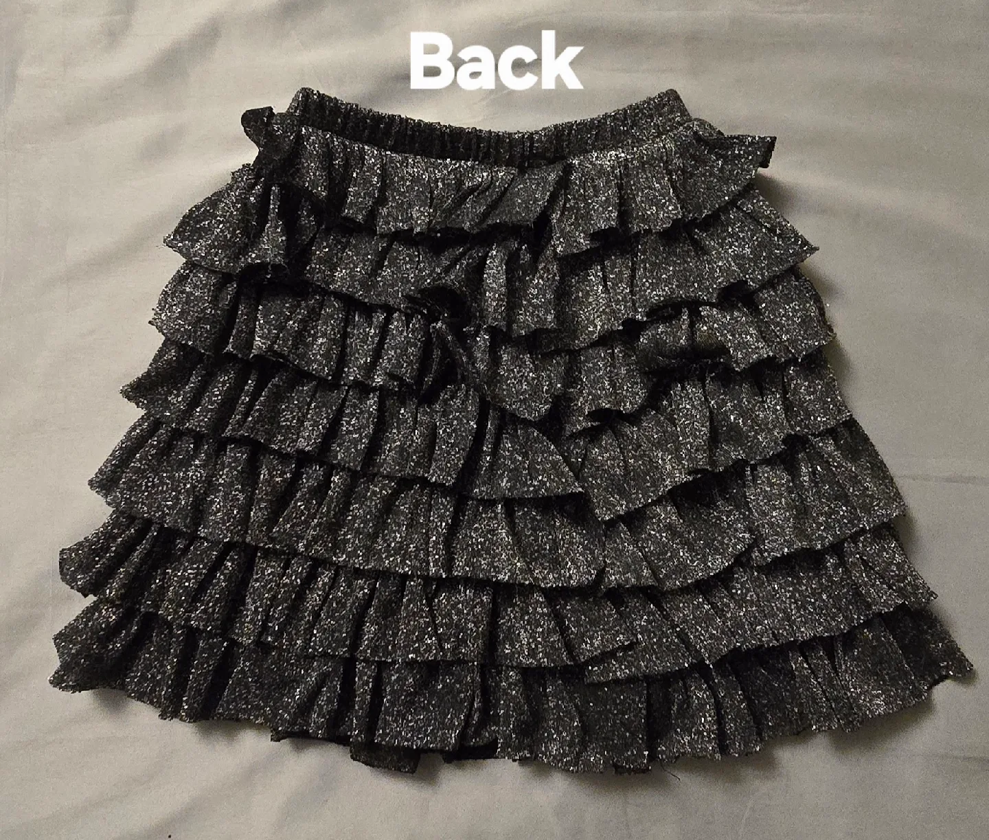 🥕 NEW! Zara Girls Silver Ruffle Holiday Skirt! Kids Size 8 - 9 image indicator(4)